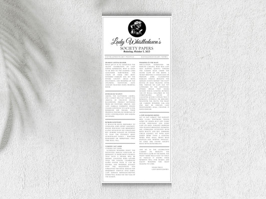 Bridgerton Lady Whistledown’s Society Papers Printable • Editable Template • Bridal Shower Invitation• Instant Download. WI135
