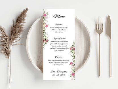 Wedding Thank you Card, Menu Card, Table Card. WI296