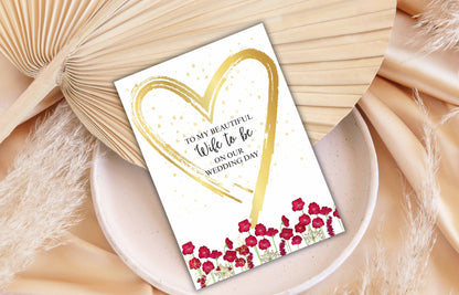 Wife To Be Wedding Card | To The Bride Wedding Day Wife To Be Card | Beautiful Bride Personalized Wedding Card | To My Bride. WSB38