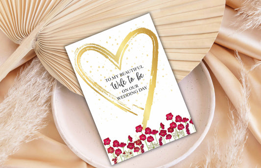Wife To Be Wedding Card | To The Bride Wedding Day Wife To Be Card | Beautiful Bride Personalized Wedding Card | To My Bride. WSB38