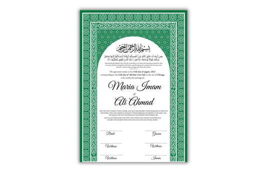 Digital Nikahnama | Marriage Certificate | Nikkah nama | Islamic | Nikkah Contract Template | Wedding Gift | Calligraphy| NN132