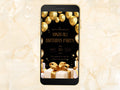 Gold Balloon Birthday Party, Digital Invitation, Text Invitation Black & Gold instant download, Printable, Shareable, Black theme. WEI50
