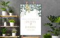 Greenery Wedding Sign, Wedding Welcome Sign, Leaves Wedding Welcome Sign, Greenery Wedding Welcome Sign, Digital Download. S41 - A1 Majestic