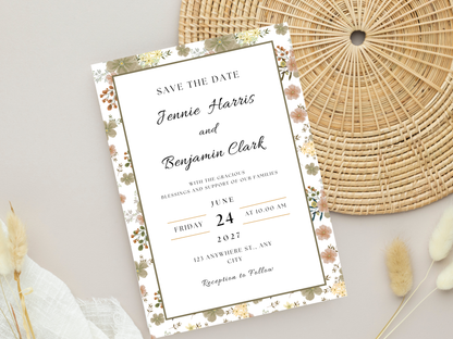 Wedding Invitation Set, RSVP, Wedding Details, Wedding Bottle Label Template, WI285