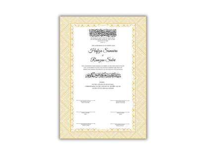 Muslim Wedding Contract, Muslim Agreement, Nikkah nama, Digital Download. nn116