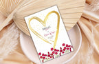 Red bridal shower invitation template, Red Wild Flower and Gold Heart invitation, 5 x 7 Editable Canva Template, Printable, B36