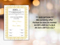 Nikkah Certificate Digital Download Personalised, A4, A3, Template, Editable, Gold Nikkah Nama, Nikkah Contract, Muslim Contract. NN292