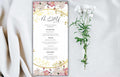 Wedding Menu Template Download, Pink Rose Wedding Menu Card, Menu Template, Wedding Menu, , Modern Dinner Menu, Instant Download, WS50