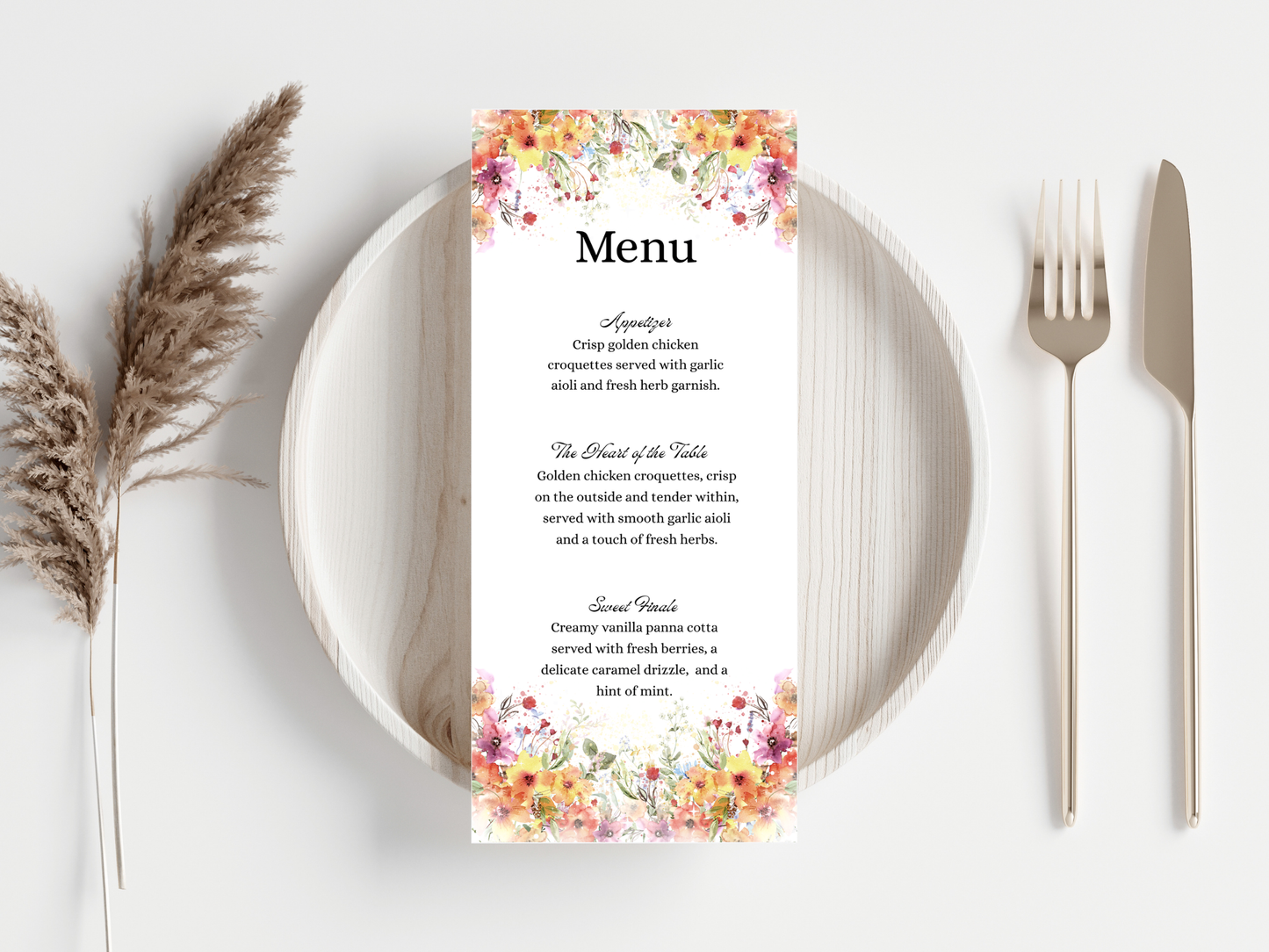 Wedding Thank you Card, Menu Card, Table Card. WI324