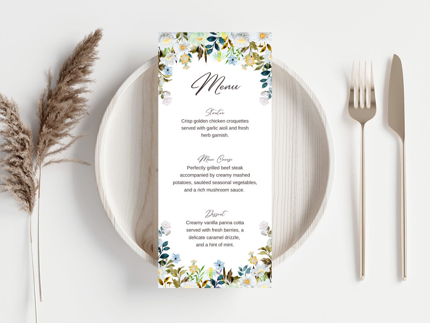 Wedding Thank you Card, Menu Card, Table Card. WI314