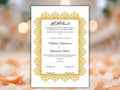 Muslim Wedding Contract, Mughal Nikkah Certificate Digital, A4 Nikkah Certificate. A3 Contract Digital Download. NN296