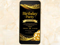 Electronic Digital Birthday Invitation, Birthday Invite, Birthday Invitation Balloon Gold Foil, Birthday Invitation for Girl. WEI41