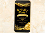 Electronic Digital Birthday Invitation, Birthday Invite, Birthday Invitation Balloon Gold Foil, Birthday Invitation for Girl. WEI41