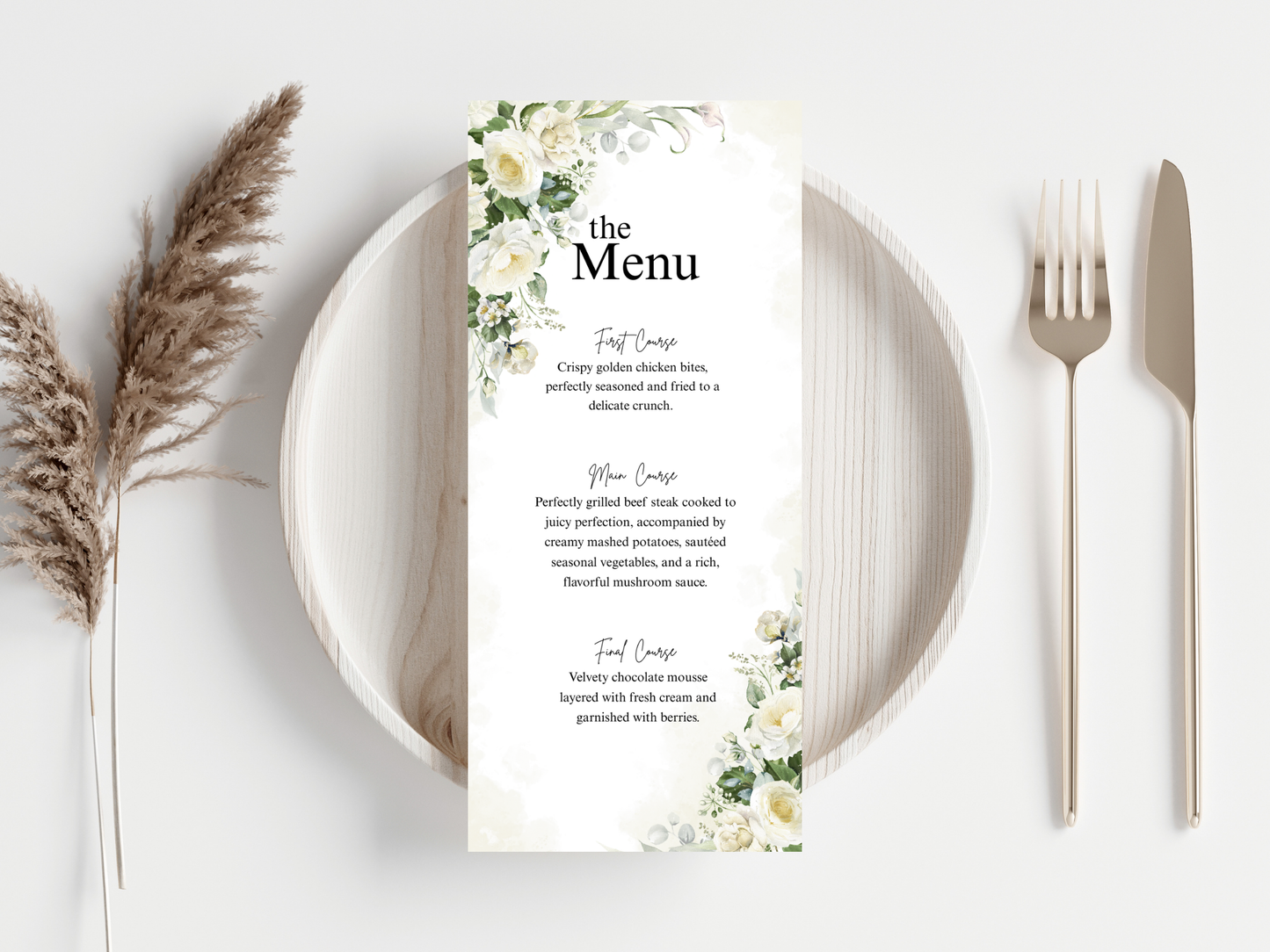 Wedding Thank you Card, Menu Card, Table Card. WI361
