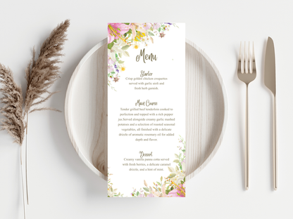 Wedding Thank you Card, Menu Card, Table Card. WI307
