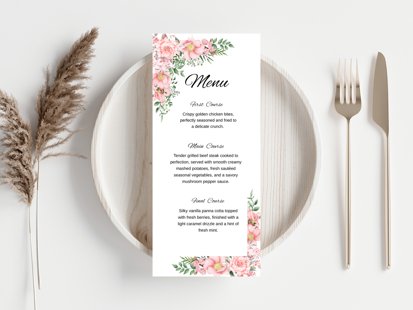 Wedding Thank you Card, Menu Card, Table Card. WI354