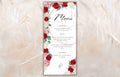 Floral menu cards, Wedding menu template, Menu Card With Pink Floral, Wedding Menus,Dinner Menu, Instant Download, Table Menus. WS32