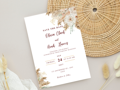 Wedding Invitation Bundle, RSVP, Thank You Card, Table Card, Menu Card, Reception Card, Details Card. Wedding Bottle Label. WI276