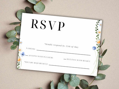 Wildflower Wedding Invitation Template, Printable Wedding Invitation, Wedding Invitation, Edit with TEMPLETT, Digital Download. 29