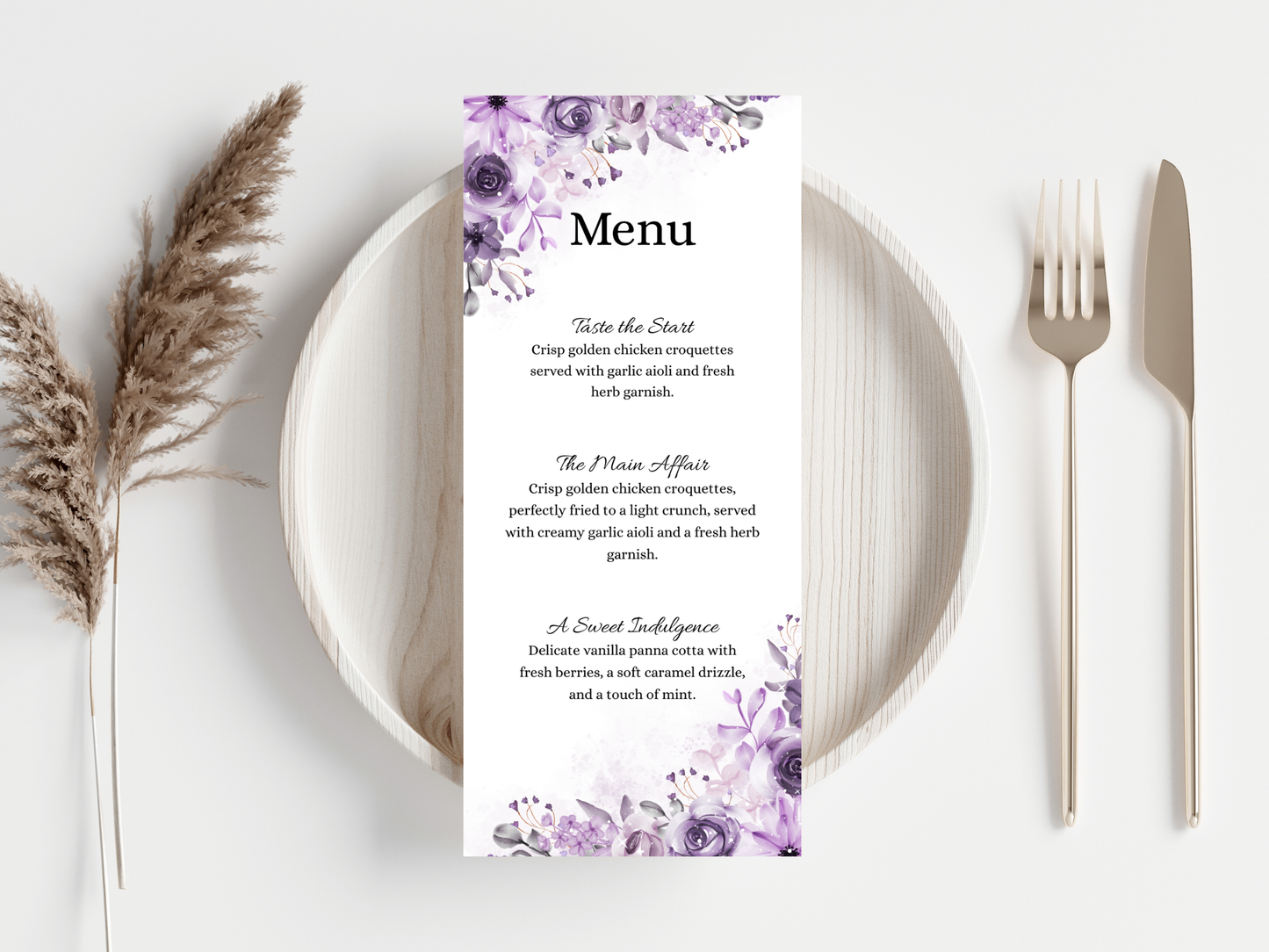 Wedding Thank you Card, Menu Card, Table Card. WI328