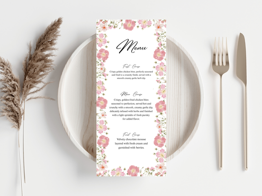 Wedding Thank you Card, Menu Card, Table Card. WI368