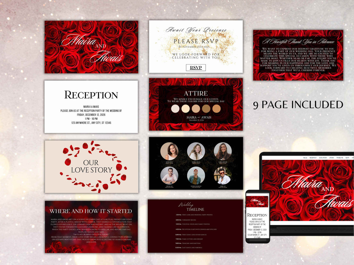 Canva Wedding Website | Wedding Mobile Website Invite | Timeline | Digital Wedding Invitation | Online Wedding Rsvp | Information. WW2