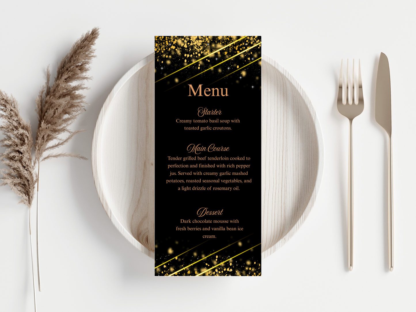 Wedding Thank you Card, Menu Card, Table Card. WI299