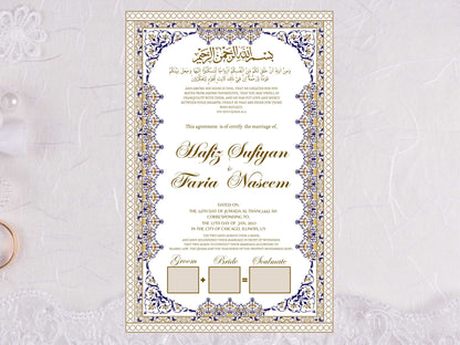 Nikkah Certificate , Authentic Islamic Wedding Thumb Impression Agreement, Premium Islamic Wedding Contract, Instant Download. NN27