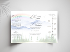Mountain Wedding Invitation Template | Watercolor Forest Itinerary Invite | Rustic Outdoor Wedding Program | Editable Template.wi177