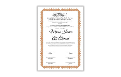 Nikkah Certificate Digital Download Personalised, A4, A3, Template, Instat Download. NN139