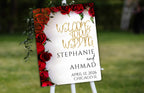 Wedding Welcome Sign Template, Red Rose Welcome To Our Wedding Sign, Red Wedding Signage, Red Wedding Decorations, Digital Download, WS56