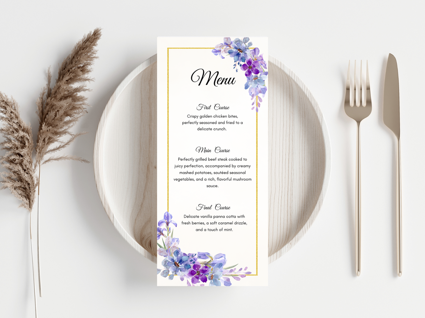 Wedding Thank you Card, Menu Card, Table Card. WI348