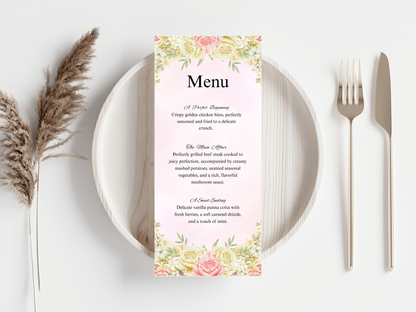 Wedding Thank you Card, Menu Card, Table Card. WI341