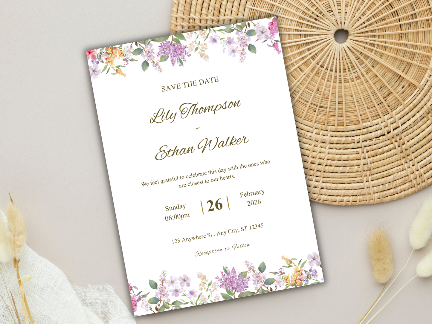 Wedding Invitation Set, RSVP, Wedding Invitation, Details, Editable, Template, WI257