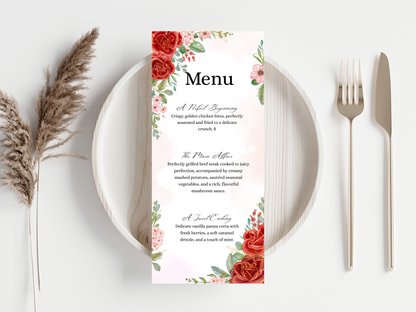 Wedding Thank you Card, Menu Card, Table Card. WI339