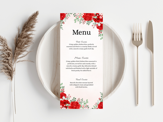 Wedding Thank you Card, Menu Card, Table Card. WI371
