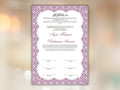 Nikkah Certificate Digital Download Personalised, A4, A3, Template, Editable, Purple Nikkah Nama, Nikkah Contract, Muslim Contract. NN244