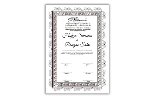 Nikkah Contract Template,Printable Nikkah Contract,Editable Nikkahnama,Muslim Wedding Certificate,Digital Download. NN122