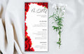 Wedding Menu Template Download, Red Rose Wedding Menu Cards, Menu Template, Wedding Menus, Modern Reception Dinner Menu Editable, WS48