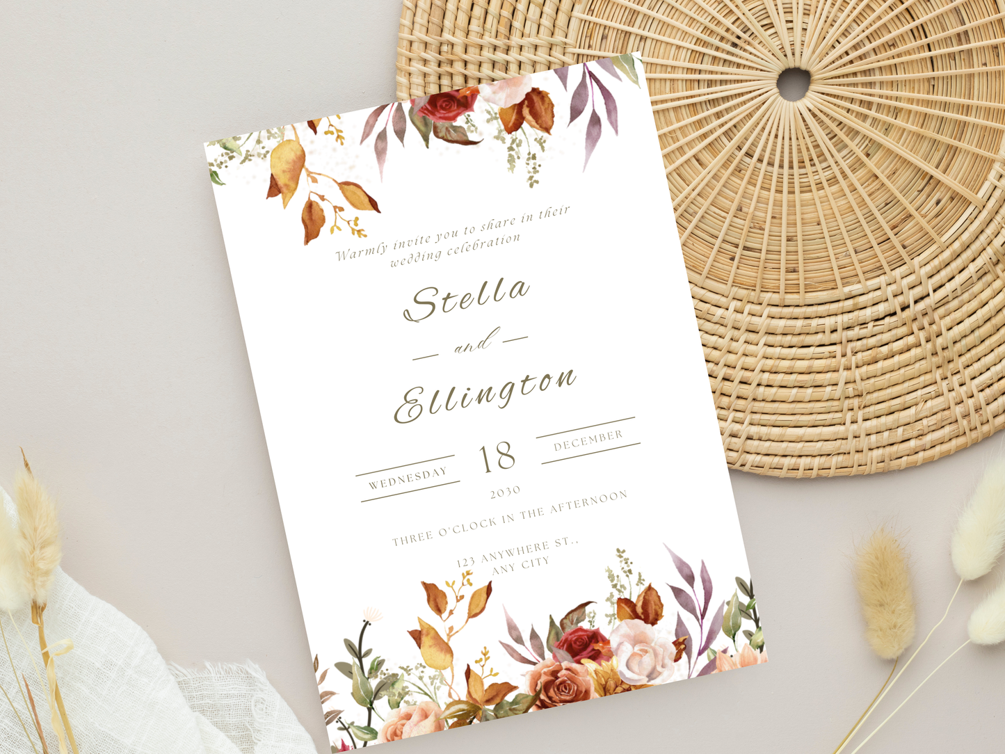 Wedding Invitation Set, RSVP, Wedding Details, Wedding Bottle Label Template, WI273