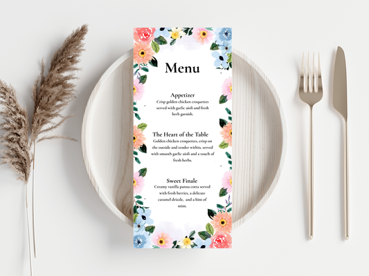 Wedding Thank you Card, Menu Card, Table Card. WI322
