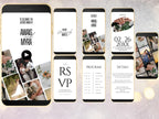 Wedding Video Invitation Suite Template, Animated Wedding Invitation with RSVP, Details And Program, Add Your Own Photo and Music, WEI48