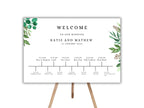 Large Wedding Welcome Timeline Sign Template, Wedding Order of the Day, Wedding Timeline Template, Digital Template. WT 32