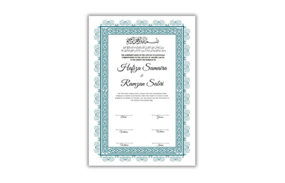 A4/A3 Nikkah Certificate, Digital Editable Template, Editable Nikkahnama,Muslim Wedding Certificate. NN124