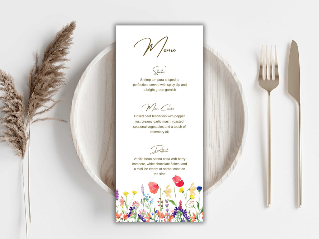 Wedding Menu Template, Thank You Card. WI197
