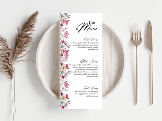 Wedding Thank you Card, Menu Card, Table Card. WI376