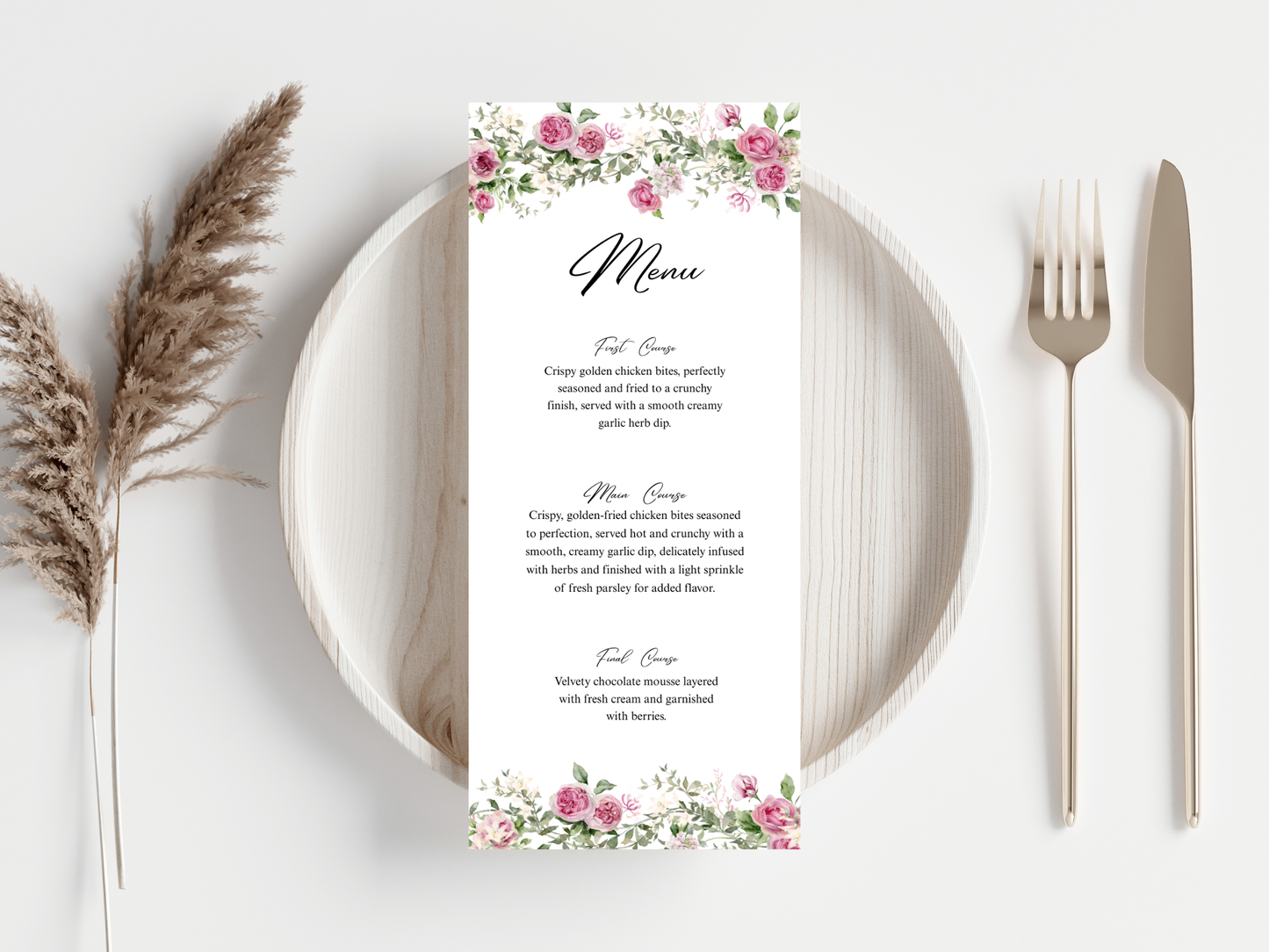 Wedding Thank you Card, Menu Card, Table Card. WI365