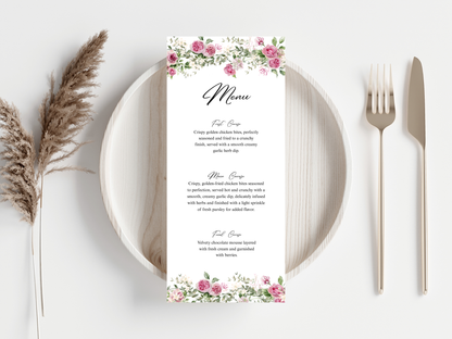 Wedding Thank you Card, Menu Card, Table Card. WI365