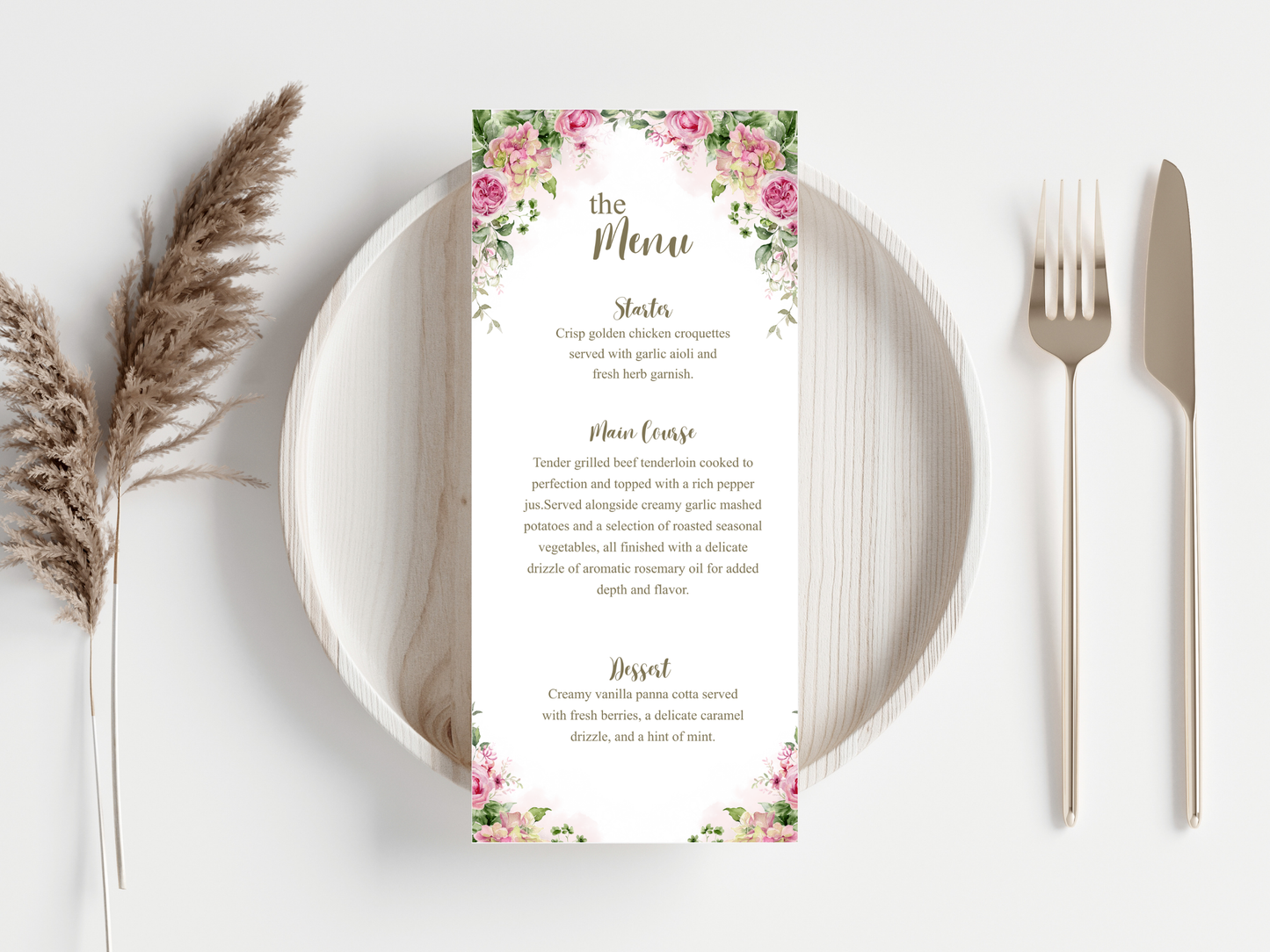 Wedding Thank you Card, Menu Card, Table Card. WI306