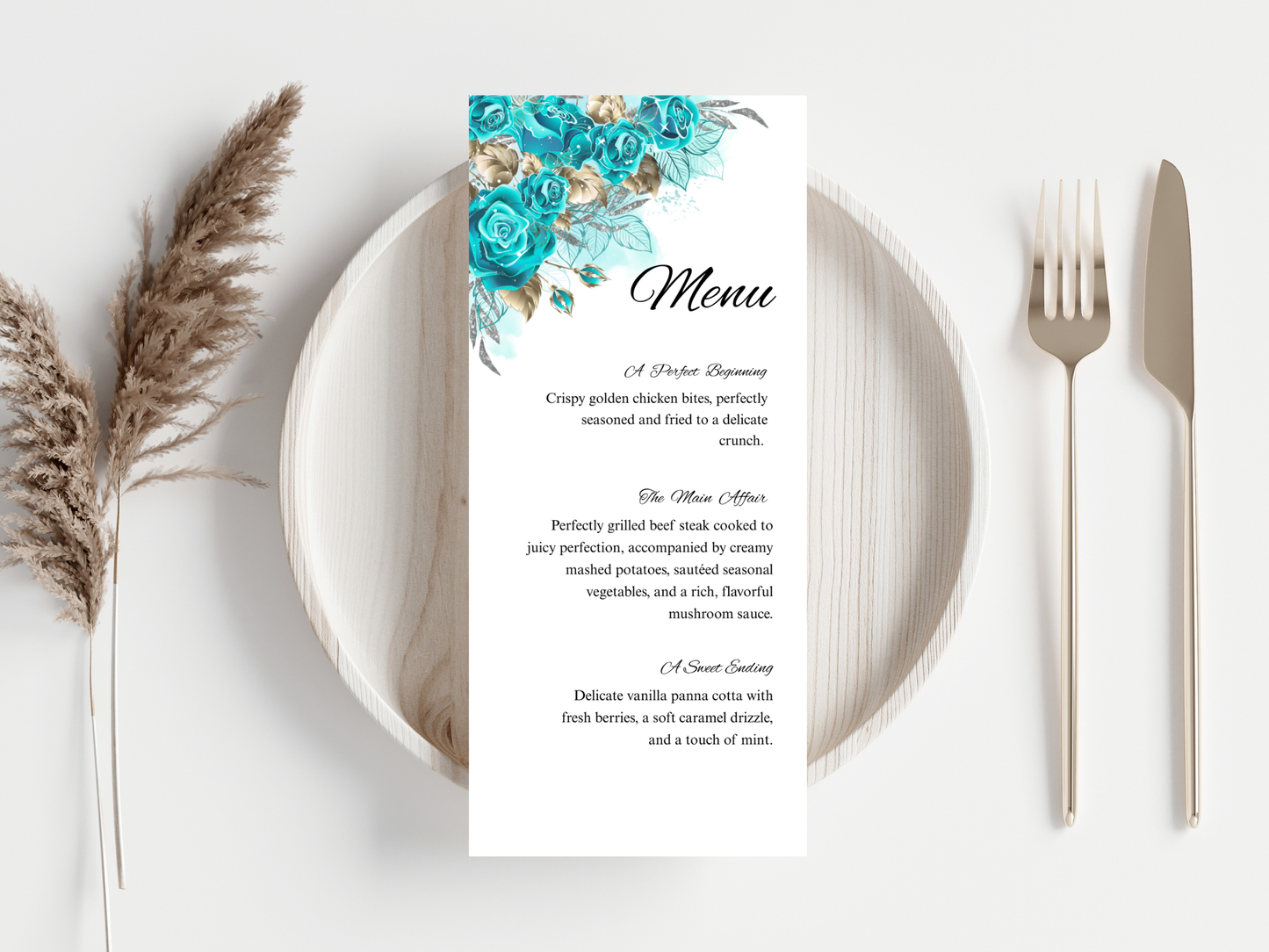 Wedding Thank you Card, Menu Card, Table Card. WI342